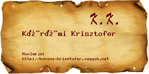 Körömi Krisztofer névjegykártya
