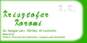 krisztofer koromi business card